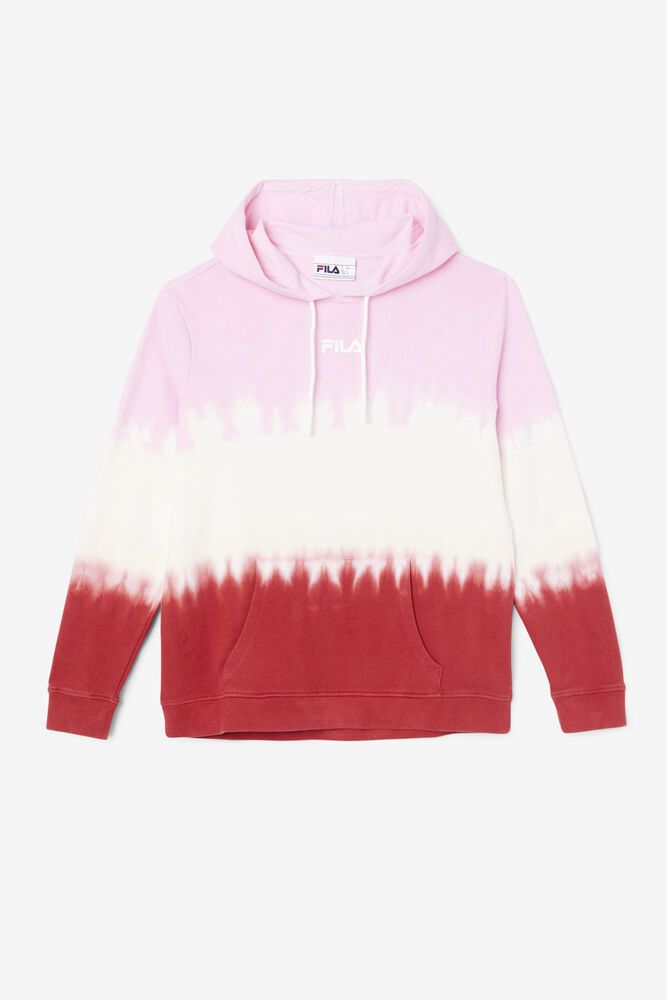 Fila Hoodie Damske Aerolynn Tie Dye Biele/Červené - UPYZH1508